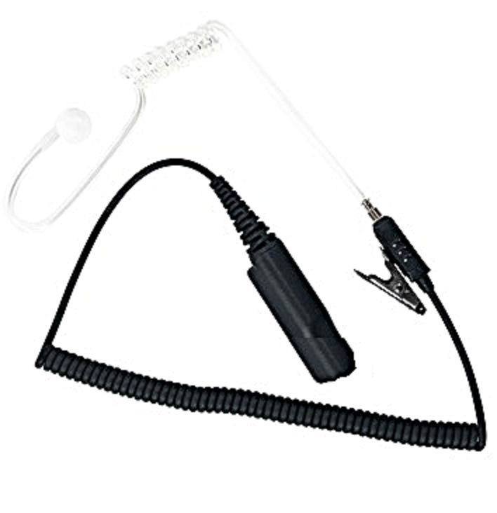 Listen Only Earpiece Clear tube with plastic clip