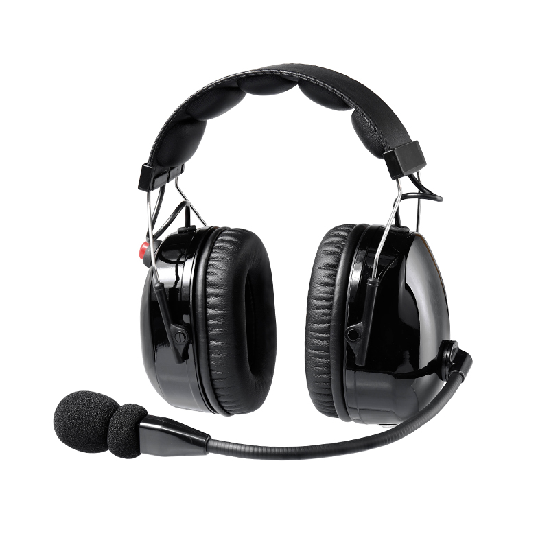 Headset headband with boom mic and PTT  (Cable must be ordered separately.)